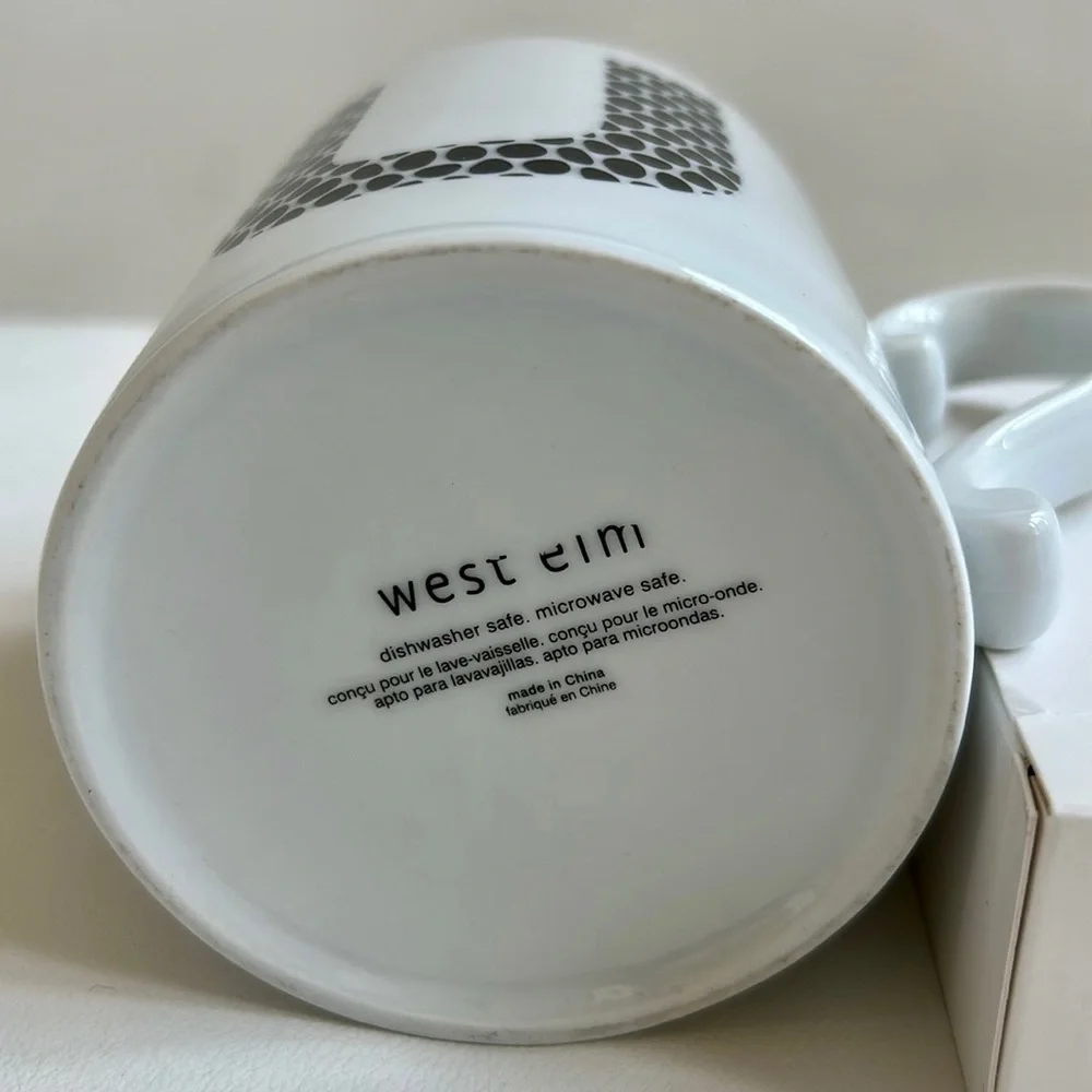 West Elm Ceramic Coffee Tea Mug “U”
